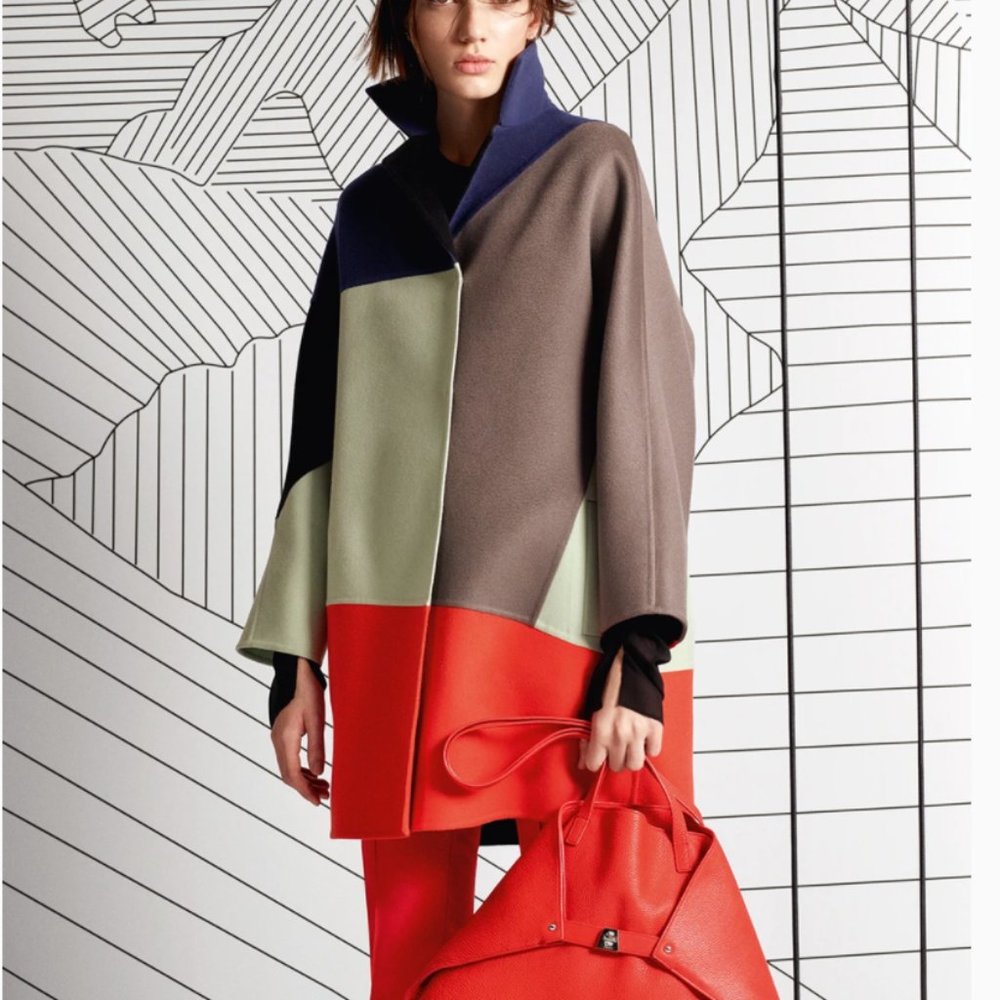 $5990 Akris Einstein Short Cashmere Coat-abstract cashmere coat-size 8-NWT - Picture 2 of 7